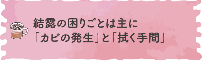 結露の困りごとは主に「カビの発生」と「拭く手間」