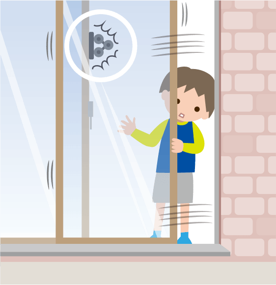 （イメージ画像）補助錠を取り付けた窓｜大規模修繕工事中の毎日に安心を　暮らしの防犯と「足場警備」
