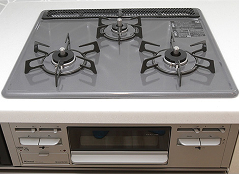 グリル付3口コンロ