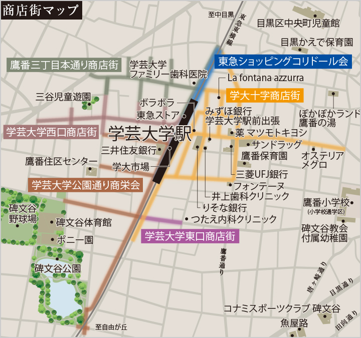 学芸大学駅周辺地図
