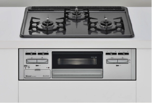 グリル付3口コンロ 無水焼きグリル搭載