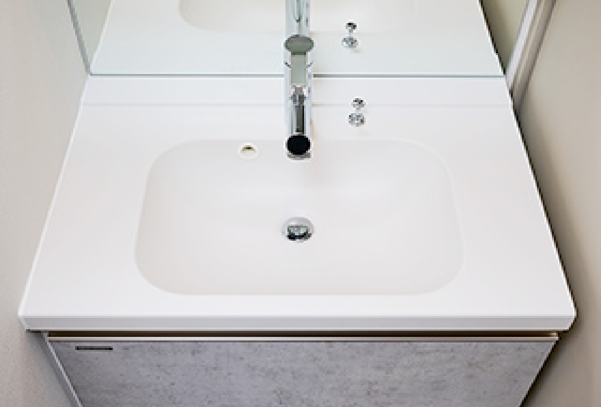 洗面一体型ボウル 継ぎ目のないボウル一体型カウンター