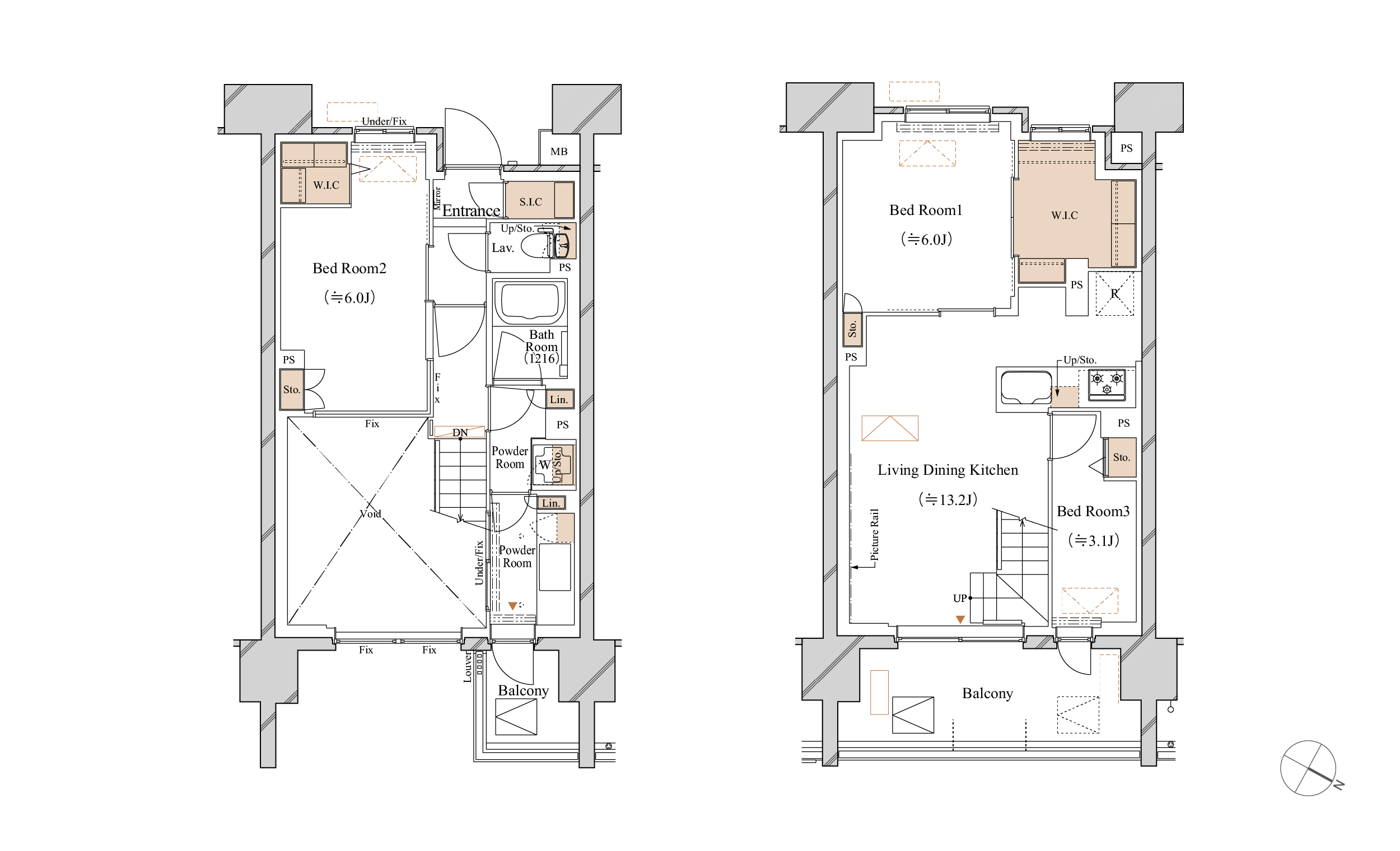 H' TYPE 間取り図