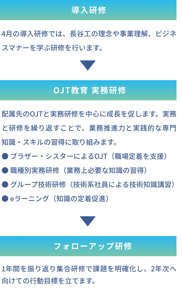 1年目の教育体系の図