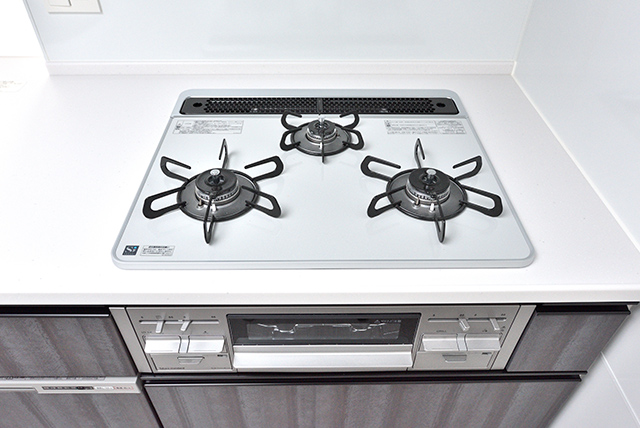 グリル付3口コンロ