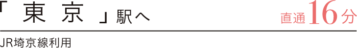 「東京」駅へ直通16分　JR埼京線利用