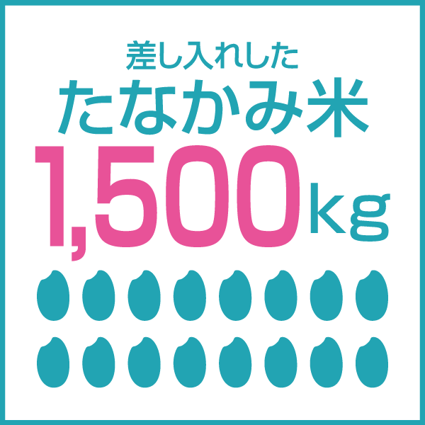 差し入れした たなかみ米 1,500kg