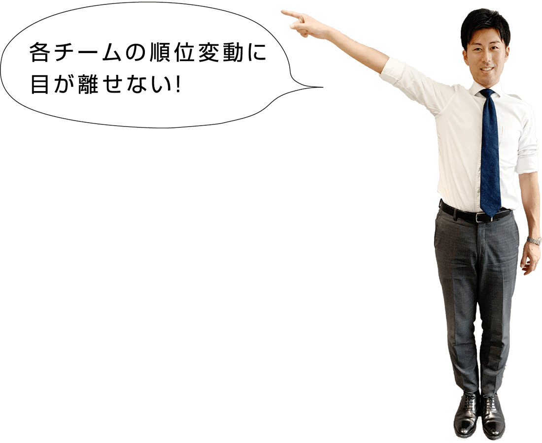 各チームの順位変動に目が離せない！
