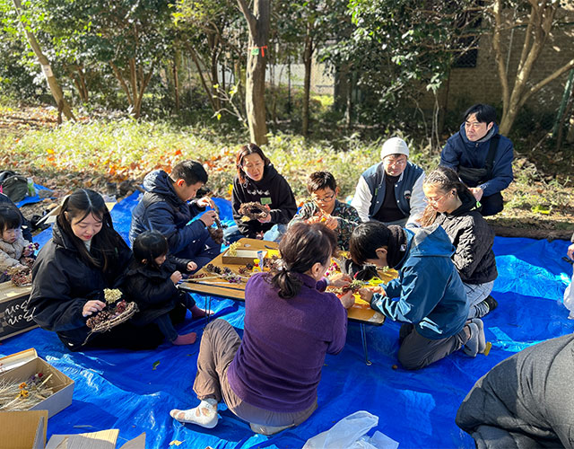 Christmas wreath making