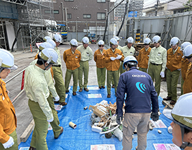 Training on sorting industrial waste