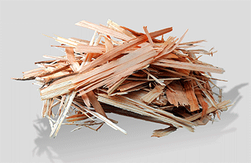 Strands cut from cedar logs