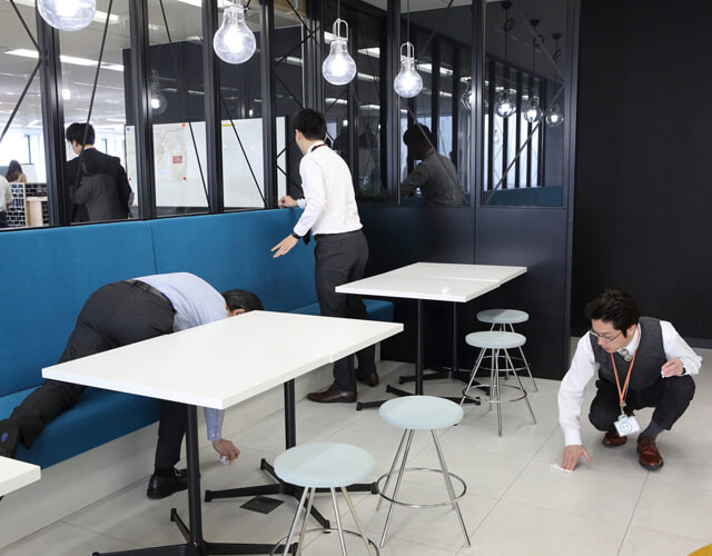 Clean Day: All employees clean the office together once a month