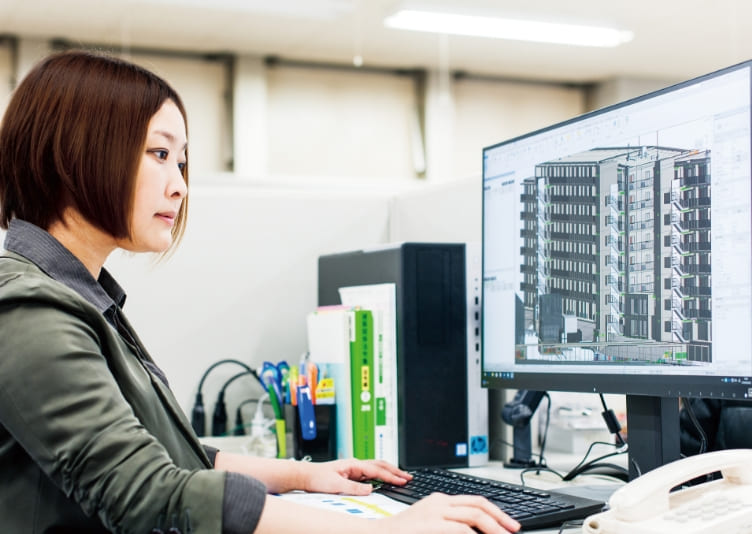 基本設計を基にBIMモデルの入力や図面化を行なう