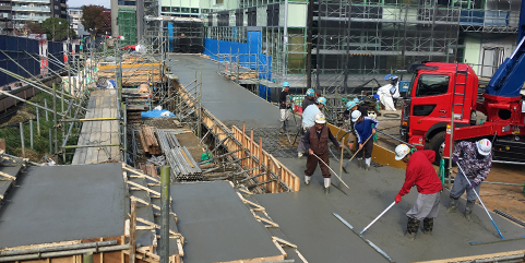 H-BAコンクリート施工風景