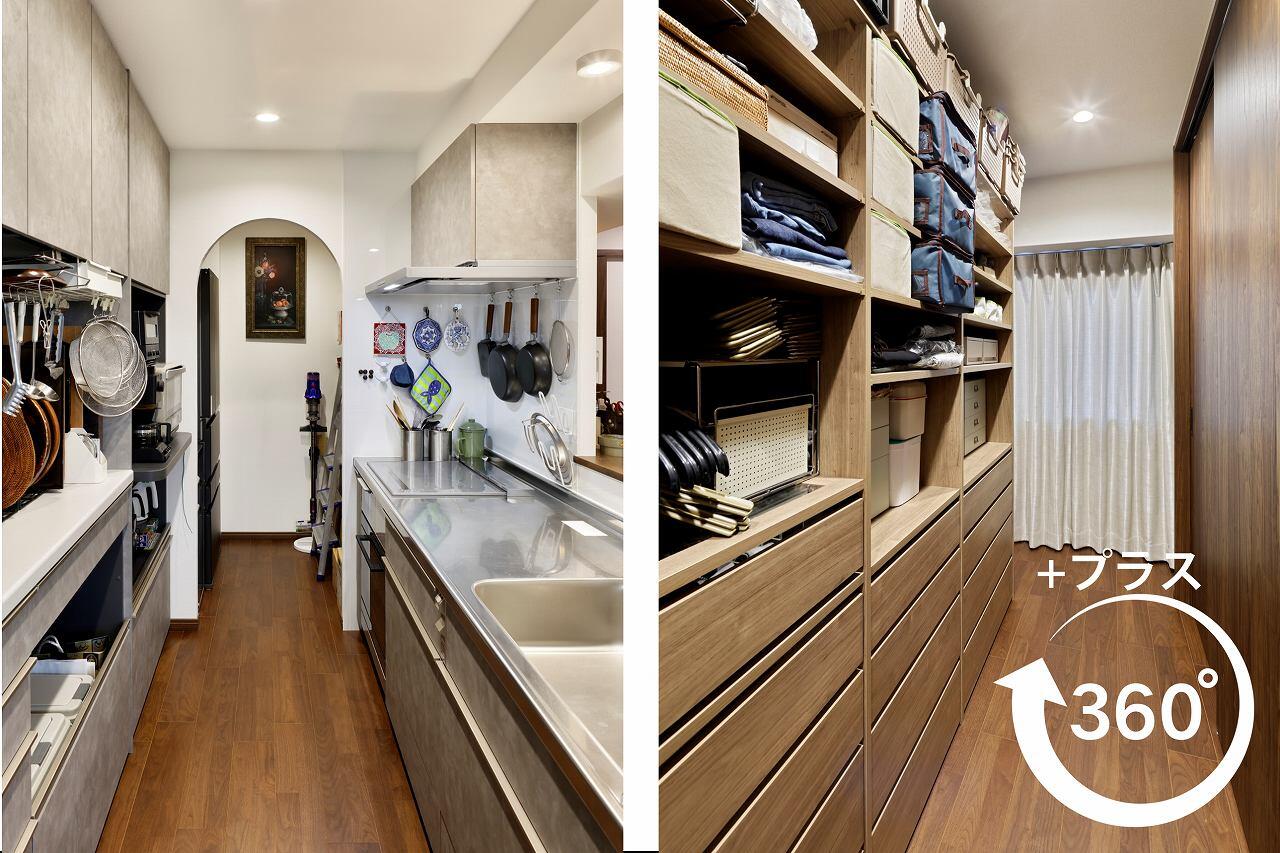 キッチンパントリー。ウォークインクローゼット。収納にこだわったマンションリフォーム。