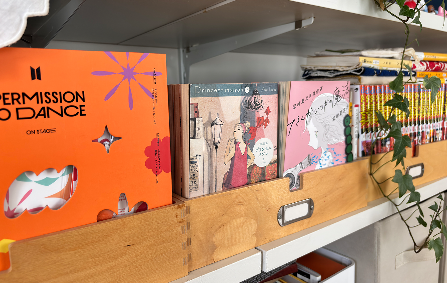 リビングの棚に並ぶ本の中には『プリンセスメゾン』が