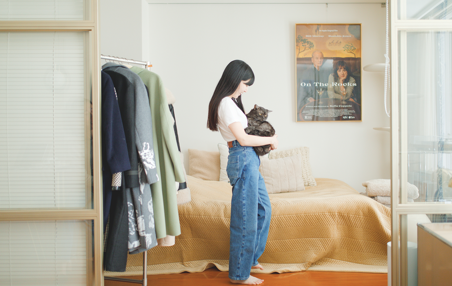 Mさんに抱っこされたロクちゃん