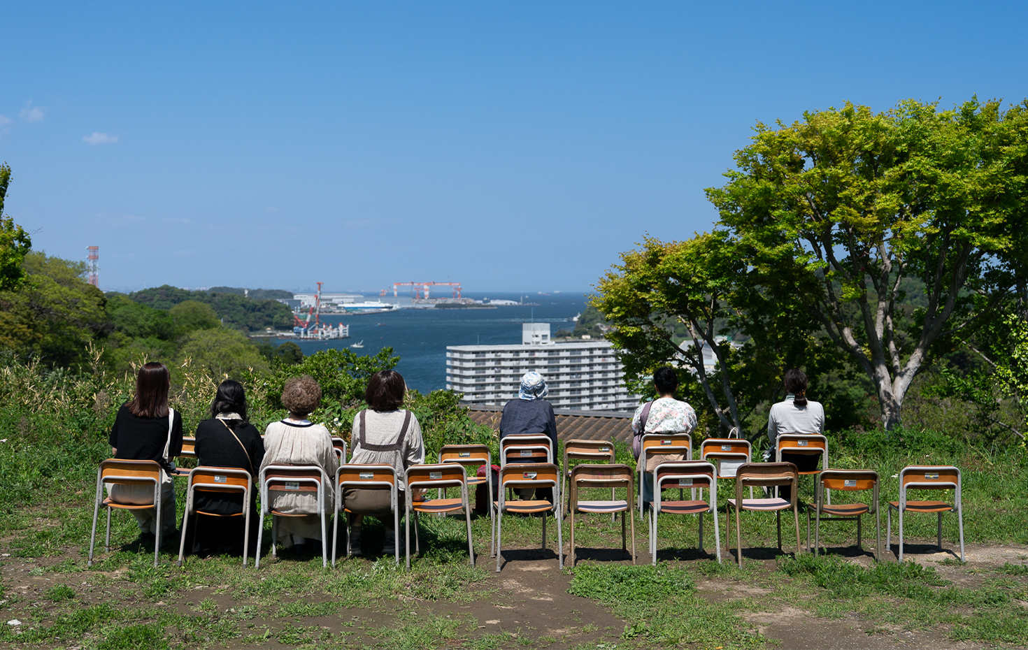 丘の上にある月見台住宅。開けた眺望が広がる