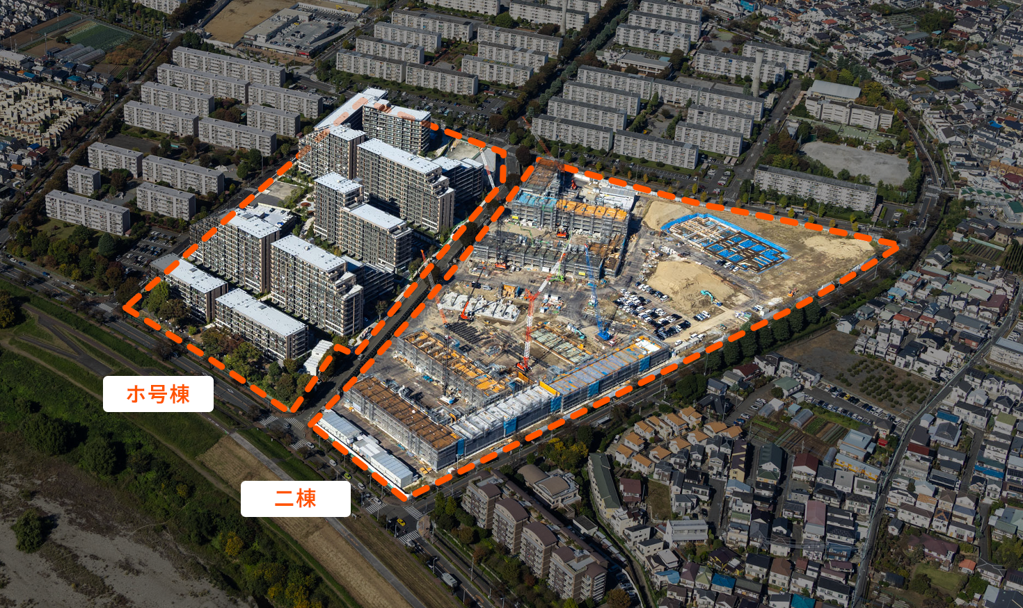 新しいマンションに建て変わる前の多摩川住宅